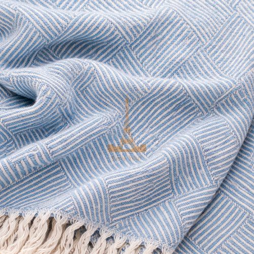 Плед бавовняний Паркет блакитний Love You