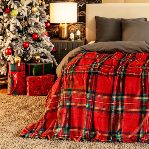 Набір із двох пледів фліс Класична клітинка 150x200 см Love You