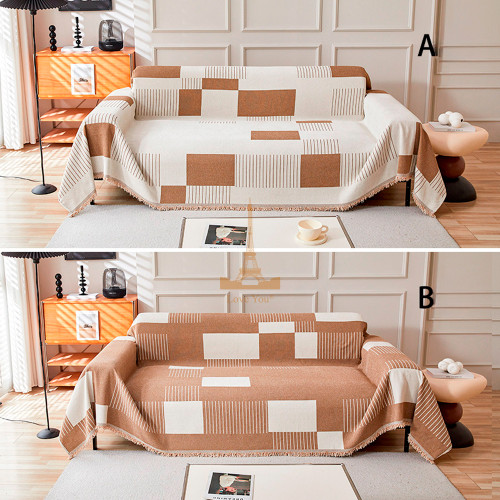 Накидка-покривало на диван 180х220 Бежева двостороння MP08 Love You