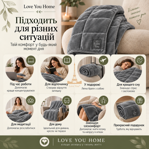 Отягощенный плед 70×100 см 3кг
