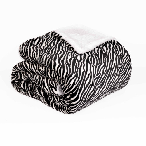 Плед флісовий Sherpa Зебра двосторонній Love You