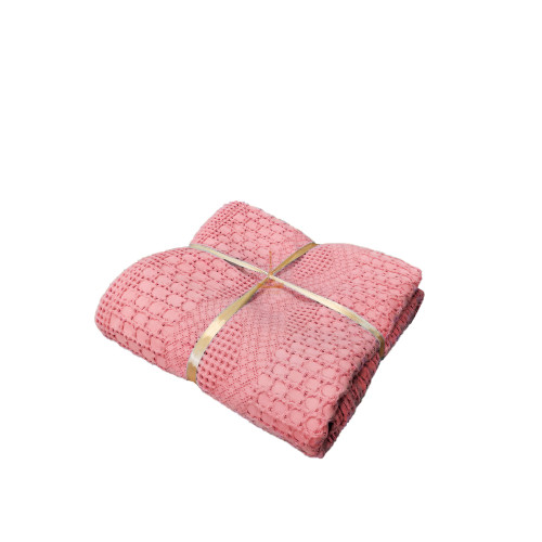 Вафельне простирадло-покривало Піке рожеве HomeBrand