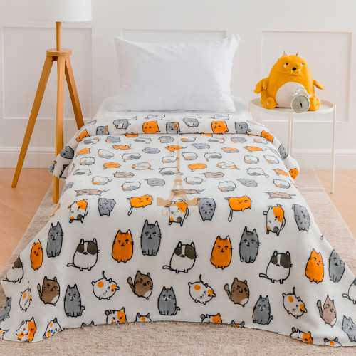 Плед легкий флісовий Веселі котики 150x200 см Love You