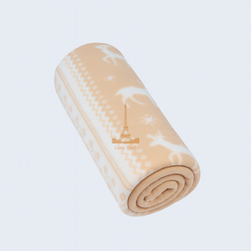 Плед тревел легкий флісовий Північна казка 150x200 см з ременем Love You