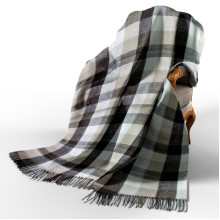 Плед вовняний П8 біл-беж-кор Love You