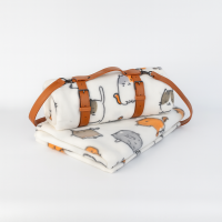 Плед тревел легкий флісовий Веселі котики 150x200 см з ременем Love You