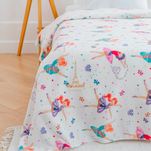 Плед тревел легкий флісовий Балетні Мрії 150x200 см з ременем Love You