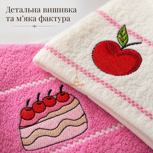 Набір кухонних рушників 2 шт 40x60 см Вишневий торт LoveYouHome