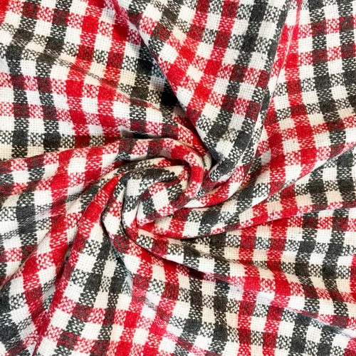 Palermo woolen plaid 130 * 180 white-red-t gray 18 Love You
