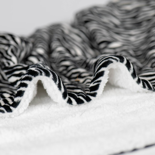 Плед флісовий Sherpa Зебра двосторонній Love You