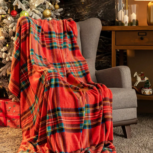 Набір із двох пледів фліс Класична клітинка 150x200 см Love You