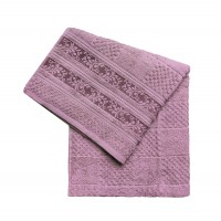 Towel Phillipus monogram 2 dark lilac HomeBrand 70x140 cm