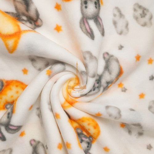 Плед тревел легкий флісовий Місячна казка 150x200 см з ременем Love You