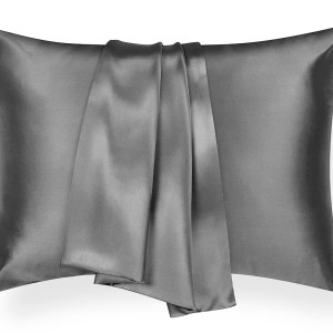 Шовкова наволочка Love You 50x70 см темно-сіра 100% натуральний шовк