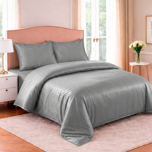 Постільна білизна LoveYouHome мікрофібра страйп Євро сіра