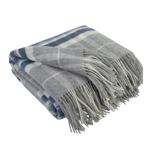 Плед Кашеміровий клітка св.сірий-син.блакитний Love You