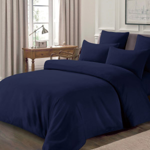Постільна білизна Love You Полісатин однотонна синя 32
