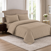 Постільна білизна Євро мікрофібра Страйп бежева LoveYouHome