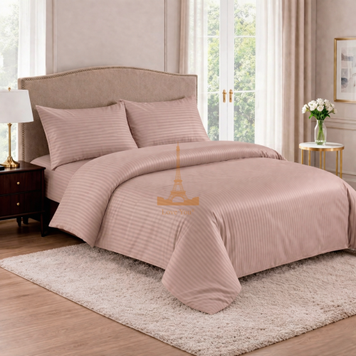 Наволочка 50×70 см мікрофібра Страйп капучино Love You