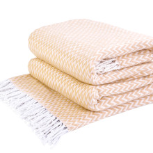 Плед бавовняний зиг-заг бежевий Love You