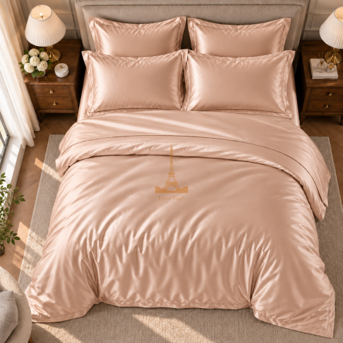 Комплект постільної білизни Love You, Сімейний 160×220х2, тенсель 300TC, тауп