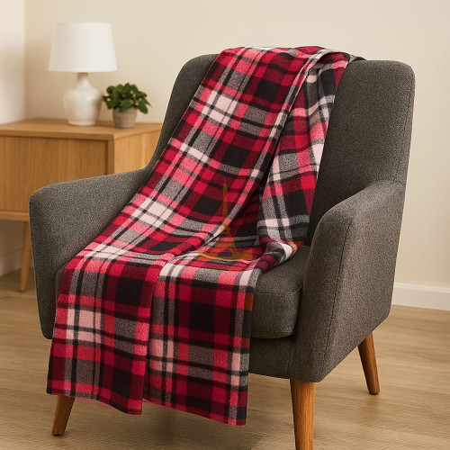 Набір із двох легких флісових пледів Шотландський затишок Love You