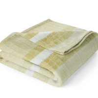 Уцінка! Флісовий плед  220×230 см,світло-салатового кольору з білими смугами Love You