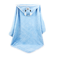 Дитячий рушник-куточок з вишивкою блакитний HomeBrand