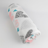 Плед легкий флісовий Ніжні серця 150x200 см Love You