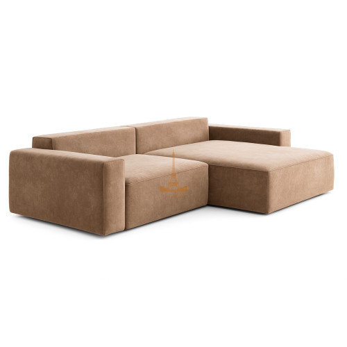 Чохол на диван кутовий велюр капучино Love You