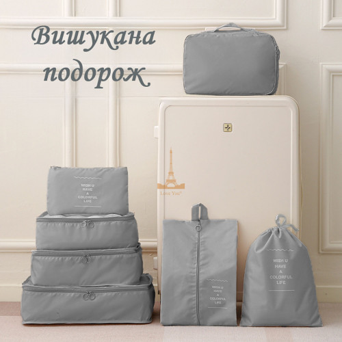 Набір органайзерів для подорожей 7 розмірів синій LoveYouHome
