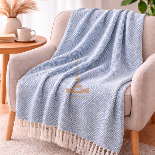 Плед бавовняний Паркет блакитний Love You