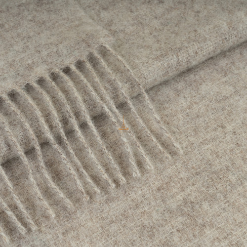 Плед з екологічної вовни бежевий Love You