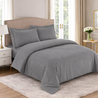 Постільна білизна Євро мікрофібра Страйп сіра LoveYouHome