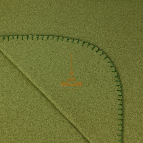Плед тревел легкий флісовий однотонний оливковий (хакі) 150x200 см з ременем Love You