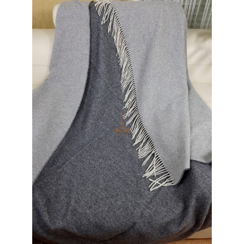 Плед Кашеміровий 2 кольори білий-сірий Love You