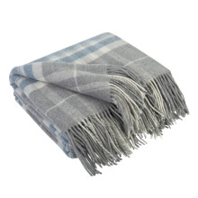 Плед Кашеміровий клітина св.сірий-блакитний Love You