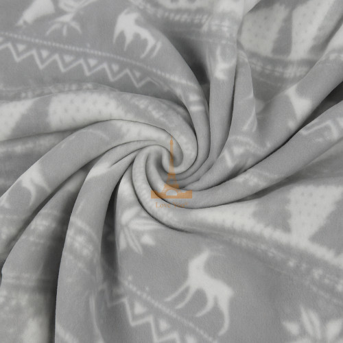 Плед тревел легкий флісовий Срібні олен 150x200 см з ременем Love You