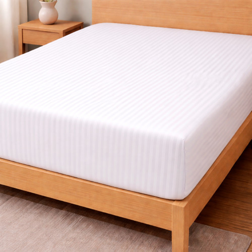 Простирадло на гумці бязь 160х200+25см Смужка Біла Love You