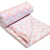 Plaid blanket for children Vladi Zig-zag 100x140 cm Pink Love You