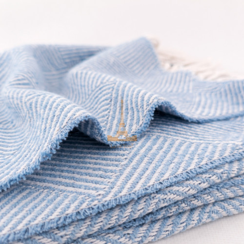 Плед бавовняний Паркет блакитний Love You