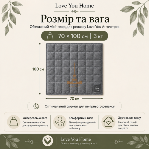 Отягощенный плед 70×100 см 3кг