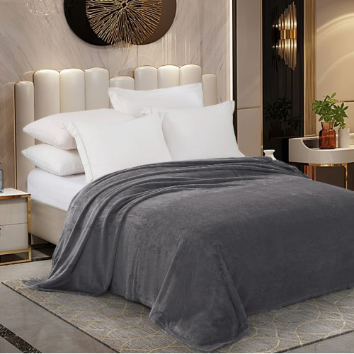 Уцінка!!! Плед фліс однотонний графіт 200х220 см Love You