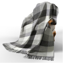 Плед вовняний П8 біл-дим-св.антр Love You