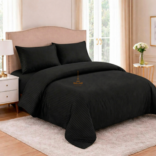 Наволочка 50×70 см мікрофібра Страйп антрацит Love You