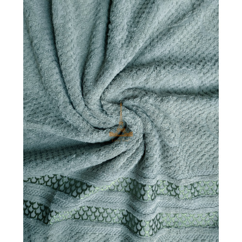 Полотенце Phillipus чешуйки серо-зеленый HomeBrand 70x140 см