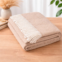 Плед бавовняний Паркет бежевий Love You