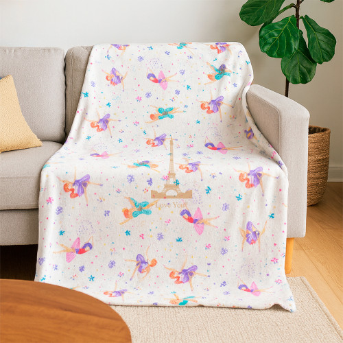 Плед тревел легкий флісовий Балетні Мрії 150x200 см з ременем Love You