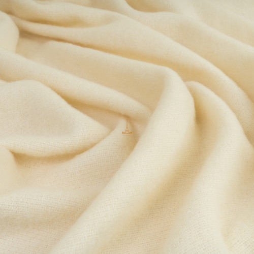 Плед тревел 100% вовна білий 140×220 см з ременем Love You