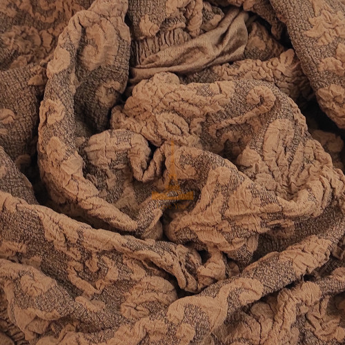 Чохол на диван тримісний жакардовий без оборки кавовий Love You